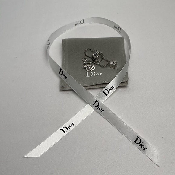 Vintage authentic Christian Dior Oblique Dice Silver Charm Bracelet - Picture 3 of 6
